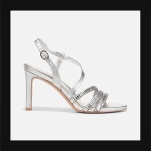 Naturalizer Kimberly Dress Sandal - silver with rhinestones (8 wide)